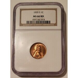 1955 S Lincoln Wheat Cent MS66 RED NGC